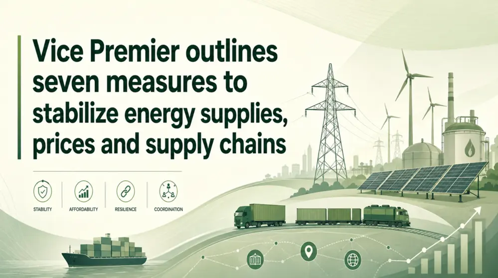 Vice Premier outlines seven measures to stabilize energy supplies, prices and supply chains