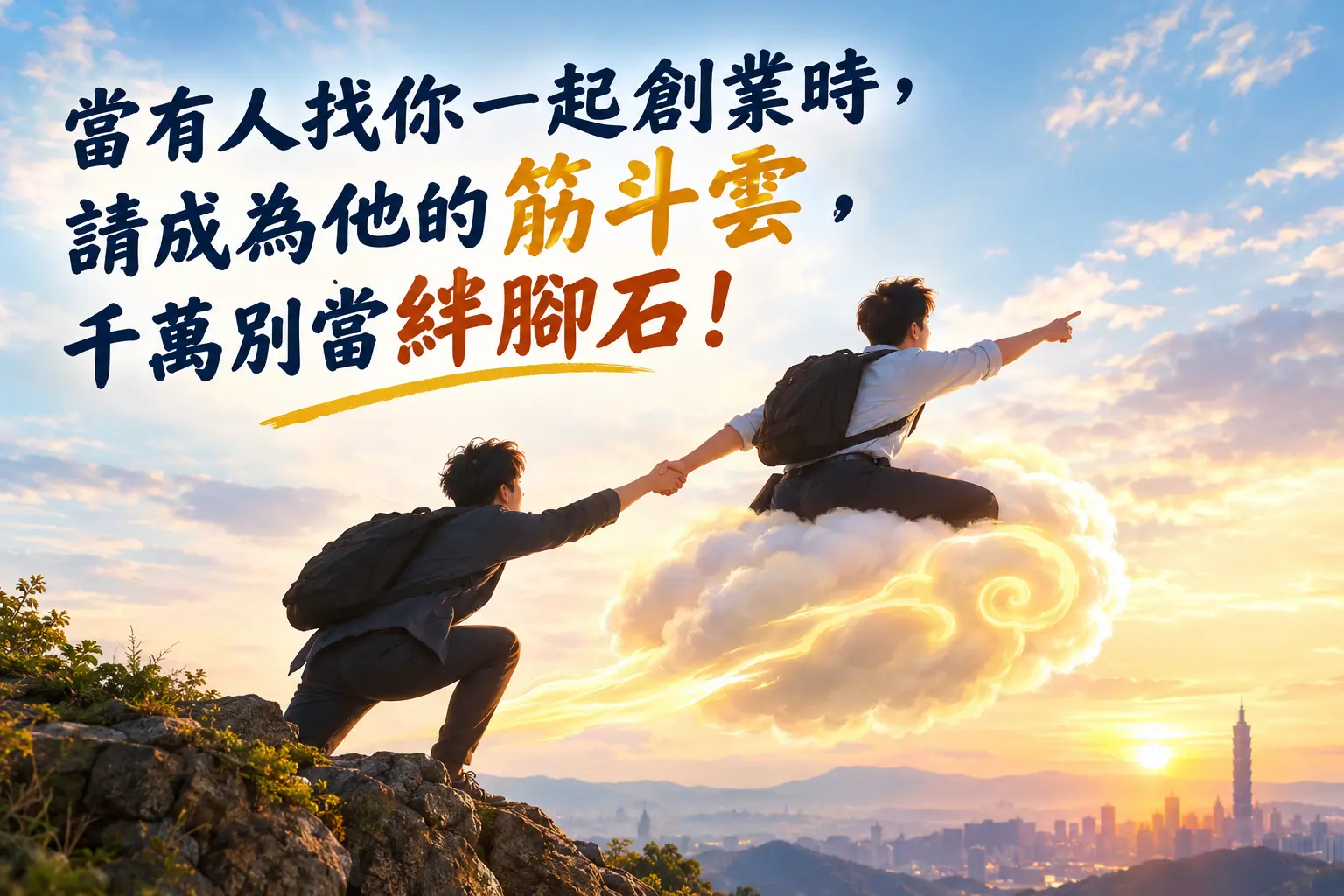 當有人找你一起創業時,請成為他的筋斗雲,千萬別當絆腳石!